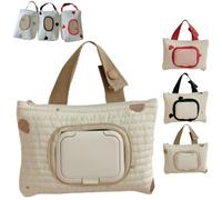 Bear Embroidery Wet Wipe Pouches,Practical Wet Wipe Storage Bag,Stylish Portable Baby Wipe Hanging Pouches Excellent for Travel & Daily Use (Khaki, S)