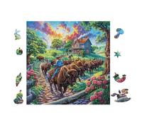 Bear Family Forest Puzzle 100 Pezzi Difficoltà Estrema Cartone Spesso Tema Monocromatico Per Appassionati Di Puzzle Antistrappo Non Sbiadisce Top Vendita 28x28cm