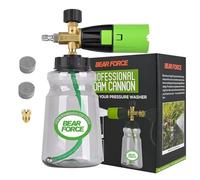 BEAR FORCE Barattolo in schiuma in ottone per lavaggio ad alta pressione (apertura larga) + connettore rapido 1/4, bottiglia da 1 litro, dispenser di sapone per lavaggio auto con schiuma spessa