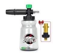 Bear Force Generatore di schiuma per cannone a schiuma, resistente per auto, lancia regolabile a collo largo e schiuma spessa per idropulitrice con connettore rapido da 1/4" e adattatore Kar-Cher K