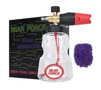 BEAR FORCE Idropulitrice in ottone, generatore di schiuma di cannone, lancia per schiuma da neve con connettore rapido da 1/4" e ugello orifizio da 1,25 mm e 1,10 mm, schiuma a neve regolabile a 360°