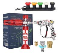 BEAR FORCE Pistola idropulitrice 3000 PSI con mini cannone in schiuma da 32 once e ugello orifizio 1,10 mm, pistola a spruzzo regolabile per idropulitrice, pistola a spruzzo con attacco rapido
