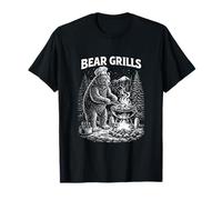 Bear Grills - Divertente Grafica di Giochi di Parole per Cucinare all'aperto Maglietta