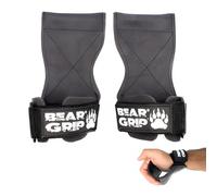 BEAR GRIP Cinghie/ganci con presa multipla, guanti da palestra resistenti e di alta qualità per sollevamento pesi, stacchi da terra e powerlifting per uomini e donne (standard in gomma)