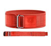 BEAR GRIP - Cintura da Sollevamento Pesi con Chiusura Automatica, Cintura Premium per Sollevamento Pesi per Crossfit, Powerlifting, Bodybuilding (Rosso, XS)