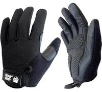 Bear Grip - Guanti per sollevamento pesi con palmo imbottito in gel per allenamenti multi-sport, bodybuilding, crossfit, calistenico, ciclismo, protezione anti-scivolamento (nero, S)