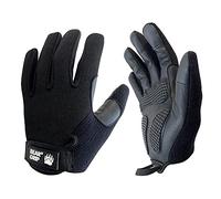 Bear Grip - Guanti per sollevamento pesi con palmo imbottito in gel per allenamenti multi-sport, bodybuilding, crossfit, calistenico, ciclismo, protezione anti-scivolamento (nero, XL)