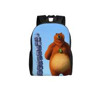 Bear Grizzy & the Lemmings Unisex Backpack Laptop School Bag College Student Satchel Lightweight Basic Daypack for A-XTYD1108