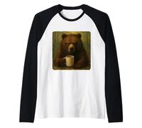 Bear Grumpy Coffee - Tazza umoristica con animali selvatici Maglia con Maniche Raglan