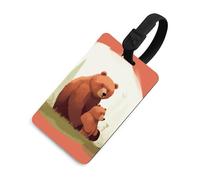 Bear Hug - Targhetta per bagagli con nome e carta d'identità, in pelle, impermeabile, accessori da viaggio per adulti, donne e uomini