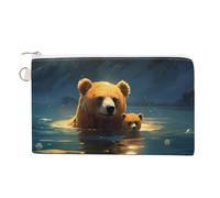 Bear in acqua portamonete borsa di tela alla moda borsa portadocumenti borsa porta trucchi per uomo donna, stile, taglia unica, borsa per monete, Stile, En storlek, Portamonete
