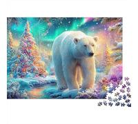 Bear In Festive Winter Forest Puzzle Da 1000 Pezzi Polar Bear Pattern Sfidante E Di Ingegno Per Tutte Le Età 70x50cm/1000pcs