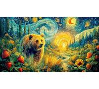 Bear-in-magical-berry-forest 1000 pezzi Carta riciclata Puzzle Gioco familiare divertente & stimolante per adulti Sfida di gioco educativo per relax, creatività e regali 70x50/1000 pezzi