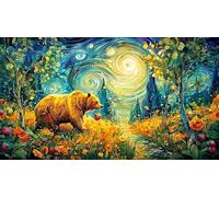 Bear-in-magical-berry-forest 1000 pezzi Puzzle per donne e uomini Carta riciclata Sfida di gioco educativo Gioco stimolante Bellissimo puzzle decorativo 38x26/1000 pezzi