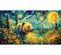 Bear-in-magical-berry-forest 1000 pezzi Puzzle per donne e uomini Carta riciclata Sfida di gioco educativo Gioco stimolante Bellissimo puzzle decorativo 38x52/1000 pezzi
