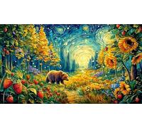 Bear-in-magical-berry-forest Puzzle 1000 pezzi Carta riciclata Gioco educativo relax Bellissimo puzzle decorativo per adulti e bambini 38x52/1000 pezzi