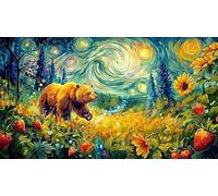 Bear-in-magical-berry-forest Puzzle 1000 pezzi Sfida di gioco educativo Carta riciclata Estremamente difficile per adulti e bambini di 12+ anni 70x50/1000 pezzi