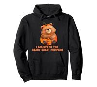 Bear Jack-o'-Lantern I Believe in The Beary Great Pumpkin Felpa con Cappuccio