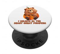 Bear Jack-o'-Lantern I Believe In The Beary Great Pumpkin PopSockets PopGrip Adesivo