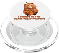 Bear Jack-o'-Lantern I Believe In The Beary Great Pumpkin PopSockets PopGrip per MagSafe