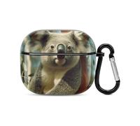 Bear Koala, custodia per auricolari Bluetooth a corpo intero, protezione antiurto, custodia rigida con supporto per ricarica wireless con portachiavi, regalo personalizzato per AirPods 3