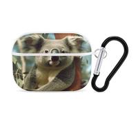 Bear Koala - Custodia protettiva antiurto per auricolari Airpods Pro di seconda generazione, con moschettone, anti-caduta, colore bianco