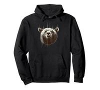 Bear Lover Funny - Orso Felpa con Cappuccio, Unisex per Adulti, Nero, L
