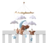 Bear Mobile Bassinet Toys - Crib Mobile Felt Cloud Decor, Soft Hanging Cradle Toy, Handmade Nursery Ornament Room Decorative Accessory | Bedroom Children Room Diaper Station Stroller Decoration