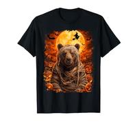 Bear Mummy in Creepy Pumpkin Patch sulla Notte di Halloween Maglietta