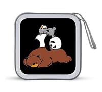 Bear Panda Koala - Custodia protettiva per CD con 40 scomparti per DVD, per auto, casa, viaggio