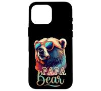Bear Pappa Cool Grizzly Bear indossa occhiali da sole festa del papà Custodia per iPhone 16 Pro Max