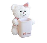 Bear Plush Organizer, Car Tissue Box, Travel Trash Container, Cute Animal Interior Decor with Multifunction Storage, Compact Plush Napkin Holder for SUV Truck Sedan Road Trips