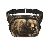 Bear Running Print Workout Accessory Square Double Layer Marsupio alla moda da viaggio per uomini e donne