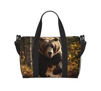 Bear Running2 borsa da palestra da donna, borsone da viaggio per la notte, borsa da viaggio per oggetti personali, nero, Taglia unica
