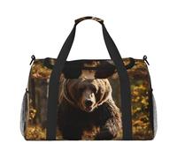 Bear Running2 stampa bagaglio a mano per donne uomini spalla Weekender Crossbody Bag per yoga viaggio must have, nero, Taglia unica