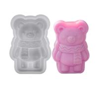 Bear Shape Silicone Mold, 3d Cute Bear Mold, Non Stick Candle Making with Easy Release Design, Flexible Food Grade Silicone Material, Ideal for Cakes Gummies Candies and Ice