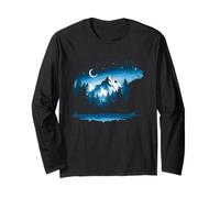 Bear Silhouette Night Landscape Montagna Natura Fauna Bear Maglia a Manica