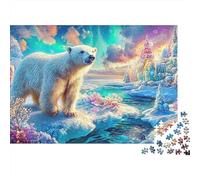 Bear Stands On Ice By Aurora Puzzle Da 1000 Pezzi Polar Bear Pattern Cartone Riciclato, Ottimo Regalo Per Tutte Le Età 70x50cm/1000pcs