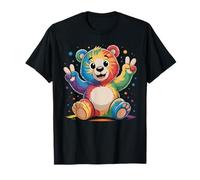Bear Stuff Bears Tie Dye Rana segno della pace Hippie Bear Lovers Maglietta