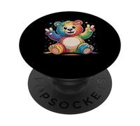 Bear Stuff Bears Tie Dye Rana segno della pace Hippie Bear Lovers PopSockets PopGrip Adesivo