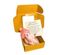 Bear Stuffed Animal, Handmade Plush, 3,35 x 1,57 in Small Bear Box, Cute Pet Buddy Inspirational Card, Soft Home Decor, Size Gift for Women, Men, Kids, and More