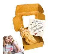 Bear Stuffed Animal, Handmade Plush, 3,35 x 1,57 in Small Bear Box, Cute Pet Buddy Inspirational Card, Soft Home Decor, Size Gift for Women, Men, Kids, and More