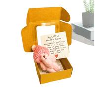 Bear Stuffed Animal, Handmade Small Stuffeds Bear in Box, Plush Companion Gift, con messaggio di carta motivazionale, decorazione domestica e momenti aggiuntivi per donne e uomini bambini