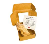 Bear Stuffed Animal, Handmade Small Stuffeds Bear in Box, Plush Companion Gift, con messaggio di carta motivazionale, decorazione domestica e momenti aggiuntivi per donne e uomini bambini