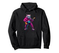 Bear suona la chitarra | Rock Star | Bear Rock Music Felpa con Cappuccio