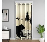 Bear - Tenda per porta armadio, 106 x 203 cm, per porta, per privacy, per bambini, ultra morbida, stile rustico, per cabina di campagna, divisorio, tenda per la natura e la fauna selvatica, orso, Yel