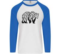 Bear Tree Animale Ecologia Uomo L/S Maglietta Baseball