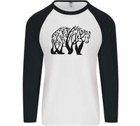 Bear Tree Animale Ecologia Uomo L/S Maglietta Baseball