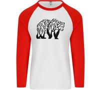 Bear Tree Animale Ecologia Uomo L/S Maglietta Baseball