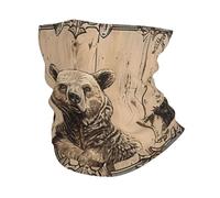 Bear Trees Paw Prints Rustic Wood Wild Animal Funny Uomo Donna Cerchietto per Capelli Durevole Ghetta da Collo Stampato Sciarpa A Tubo per Sports Pesca Estivo
